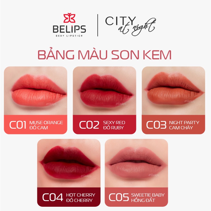 Son lì Belips mềm môi City At Night màu C02 Sexy Red