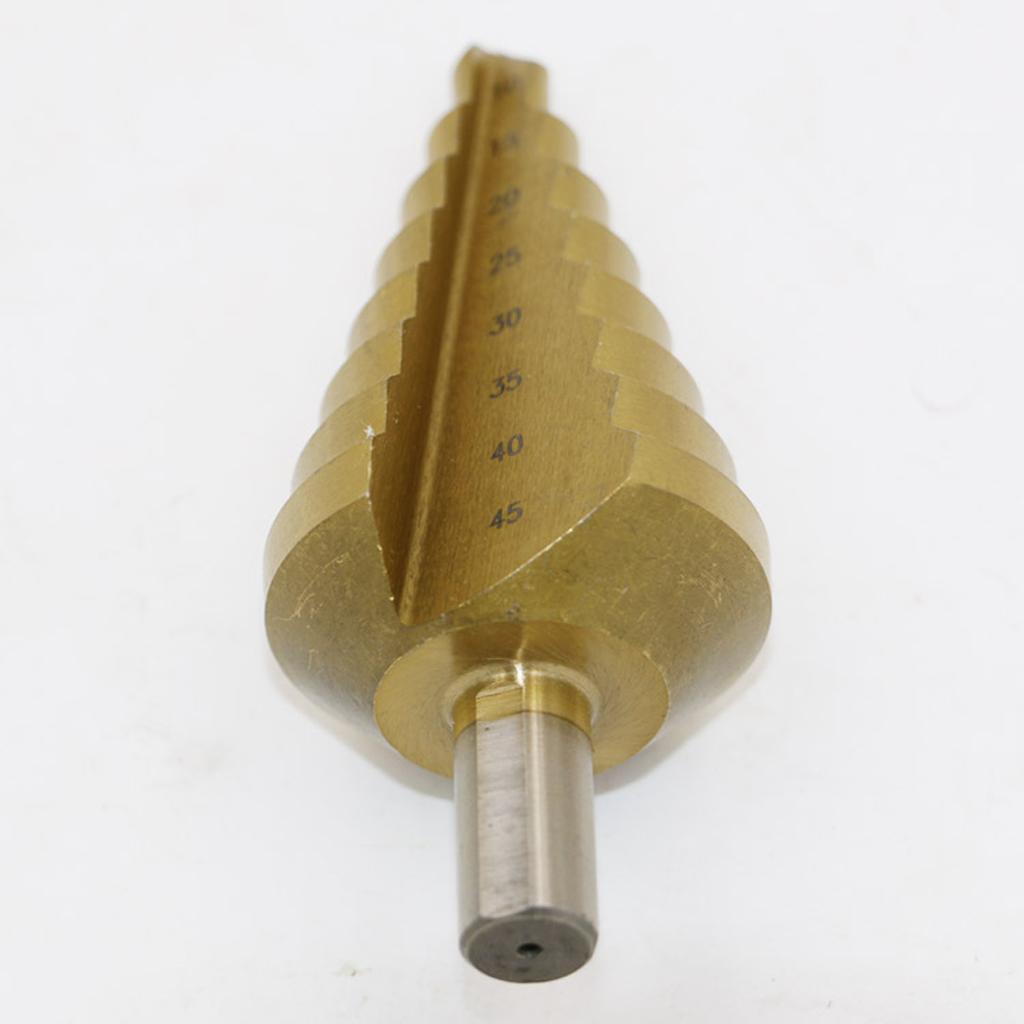 12mm Shank Titanium HSS Large Step Cone Drill Bit Hole Cutter Tool 10-45mm