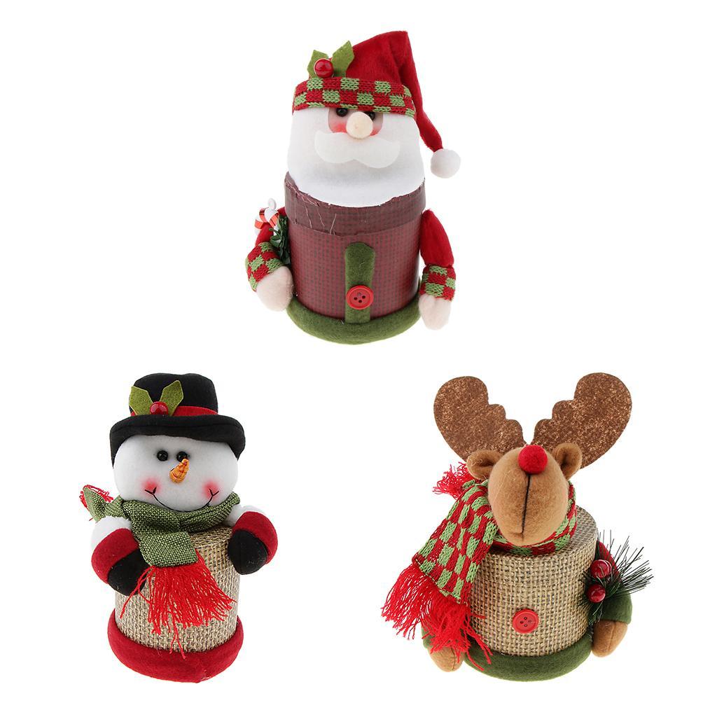 Christmas Linen Candy Boxes Gift Storage Container Table Decor