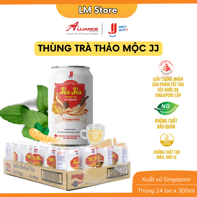 Thùng Trà Thảo Mộc Nguyên Vị Jia Jia JJ - Thương hiệu Singapore