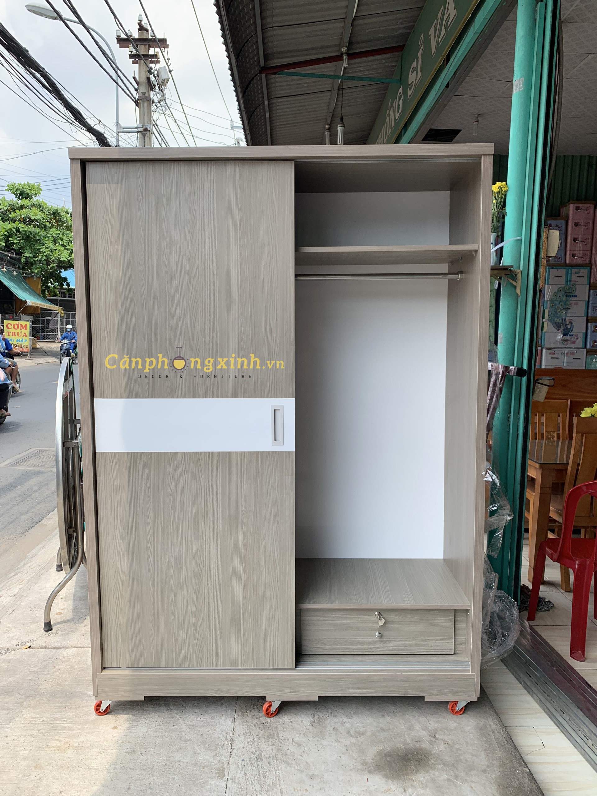 Tủ áo cửa lùa gỗ MDF CPX-T13