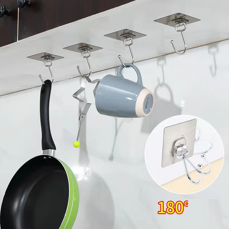 Móc dán tường móc câu INOX 304, miếng dán tráng bạc treo đồ nặng, chịu lực loại tốt G406-MDmoccau