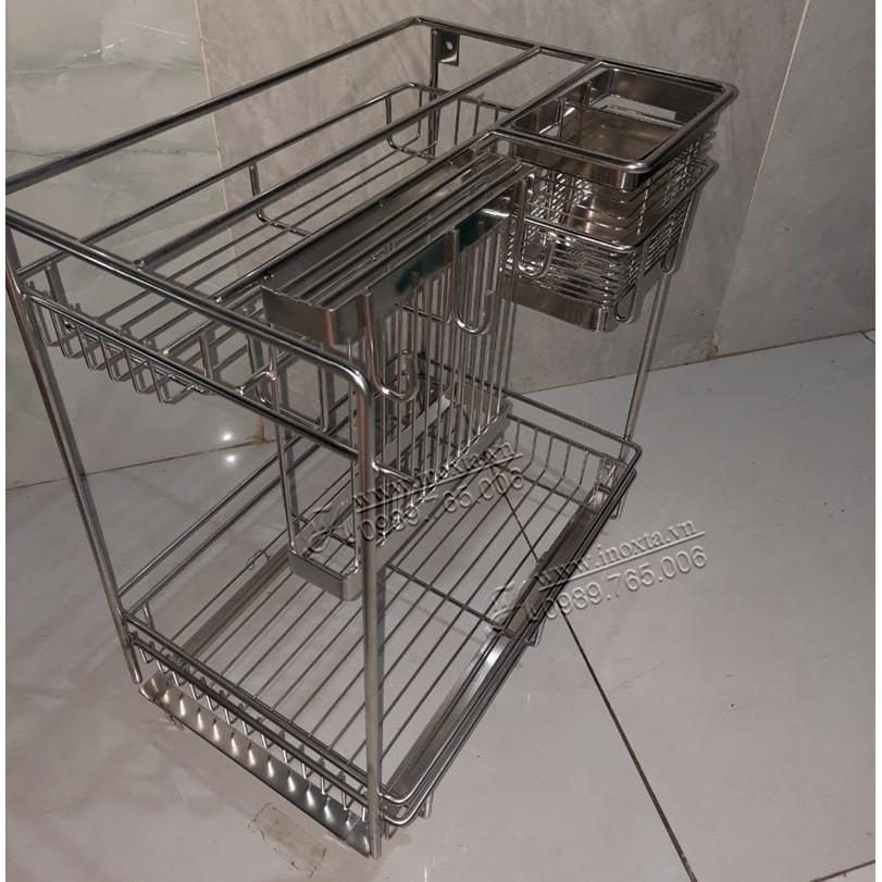 Kệ gia vị âm tủ, kệ gia vị đa năng lắp đặt âm tủ INOX 304 GVAM304