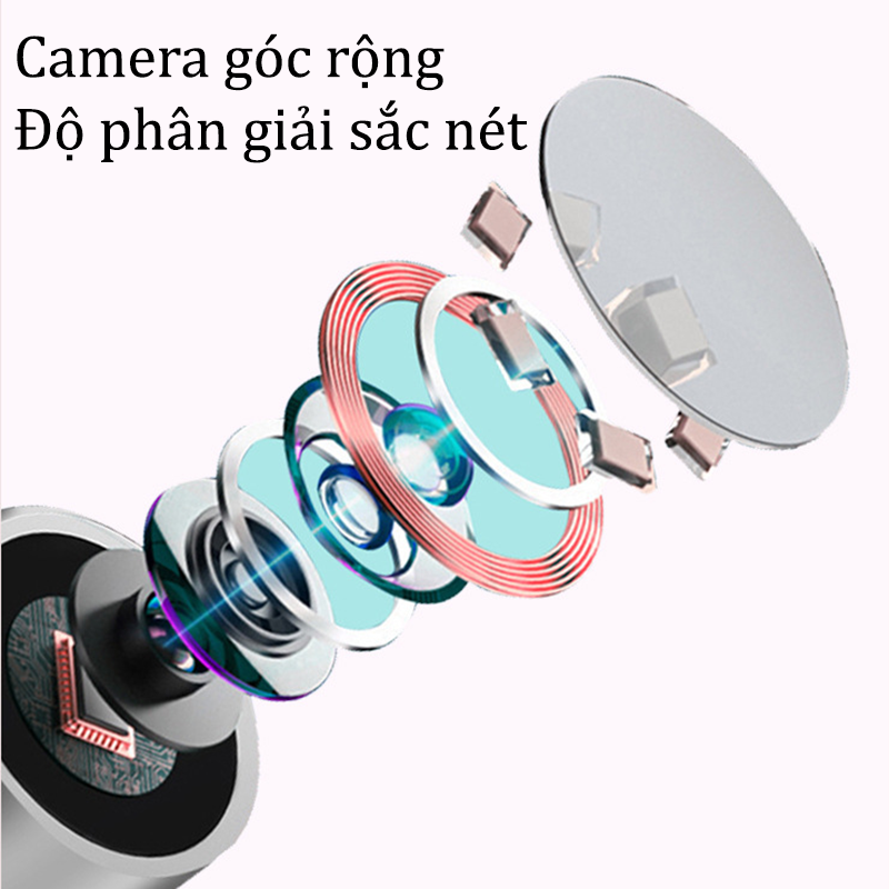 Dụng Cụ Lấy Ráy Tai Cho Bé Có Camera Hình Ảnh Sắc Nét Điều Khiển Qua App 3 Loại Đầu Lấy Đa Năng Đèn LED Siêu Sáng Chống Nước Cây Lấy Ráy Tai Vệ Sinh Sạch Lỗ Tai Giảm Thủng Màng Nhĩ Pin Siêu Trâu Tặng Kèm Bộ Lấy Ráy Tai 8 Món - ML057