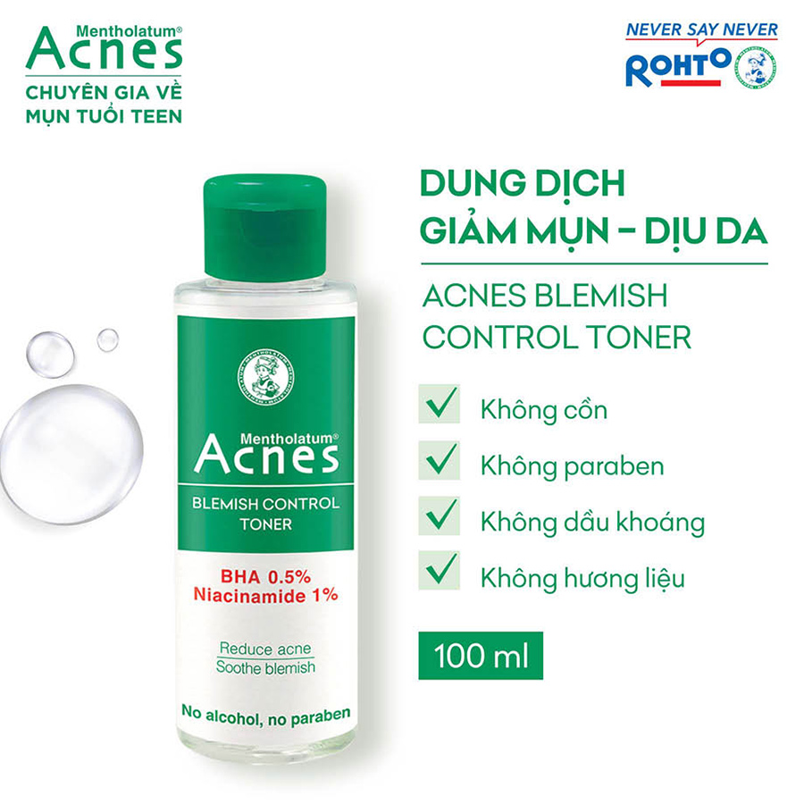 Toner giảm mụn dịu da Acnes Blemish Control Toner 100ml