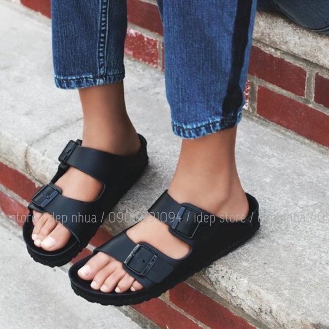 Dép nam nữ 2 Quai ngang 2 khuy siêu nhẹ đi mưa chống nước iDÉP- DL165