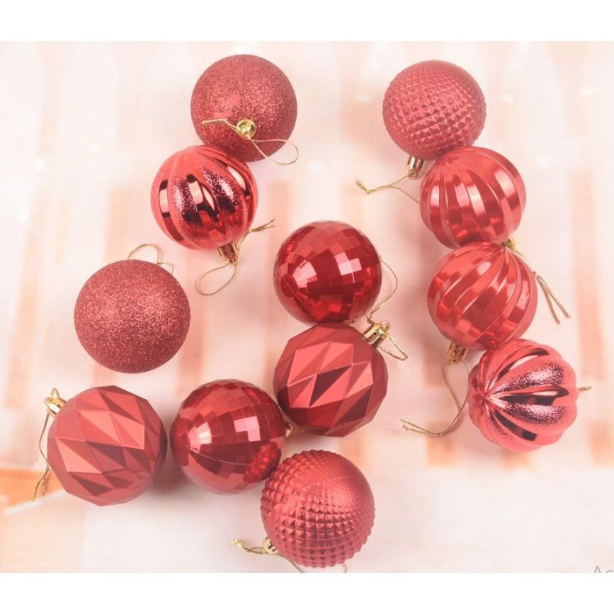 12 quả châu trang trí noel 6cm MẪU E2
