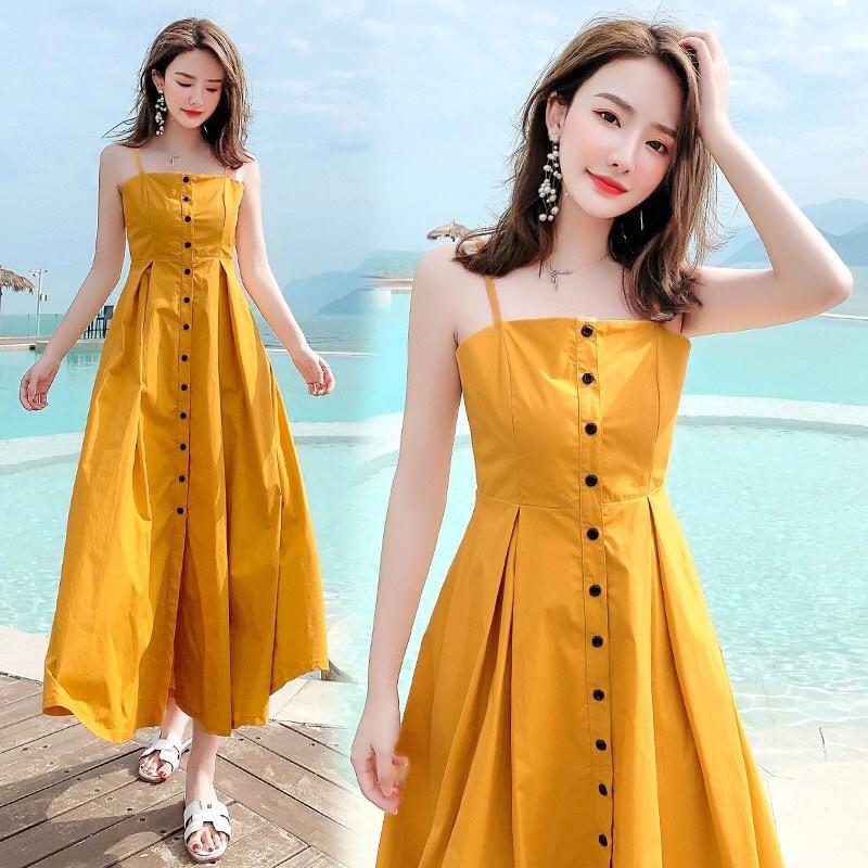 Đầm Maxi 2 Dây Đi Biển Dự Tiệc Có Size M-L-XL-XXL (kèm ảnh clip thật