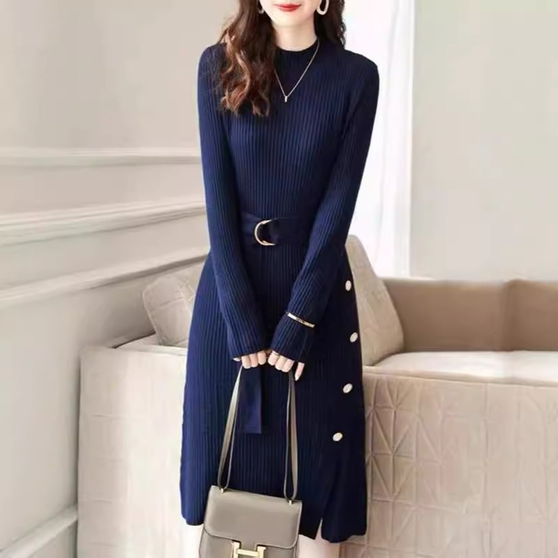 Váy Dệt Kim Kiểu Pháp Dành Cho Nữ Mùa Thu Đông Thiết Kế Thắt Lưng AL42 - Hàng Quảng Châu Cao Cấp