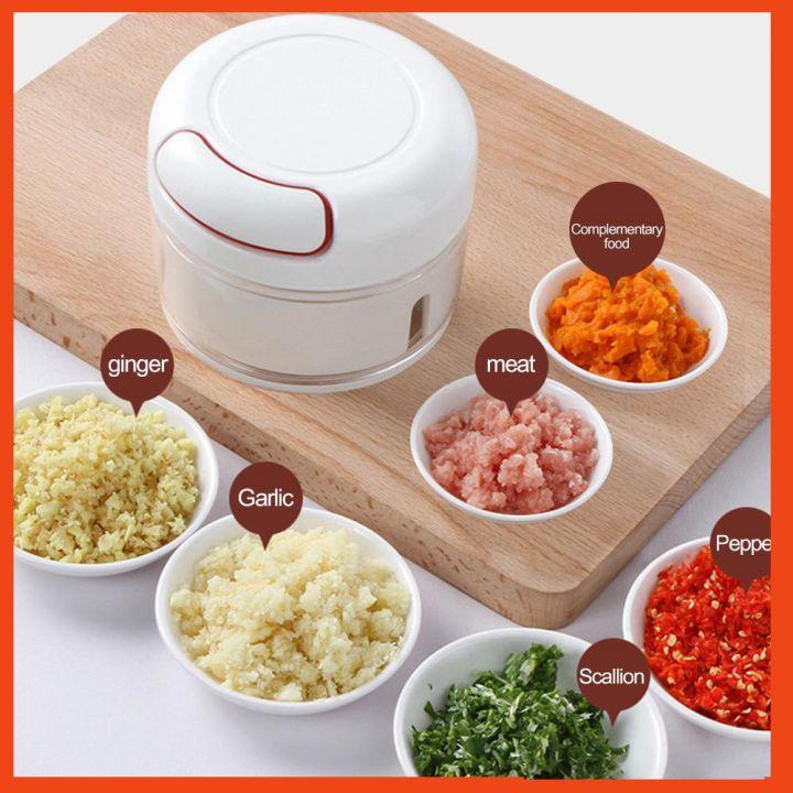 Máy xay tỏi ớt cầm tay Mini Food Chopper, dụng cụ xay ớt tỏi dây rút tiện lợi