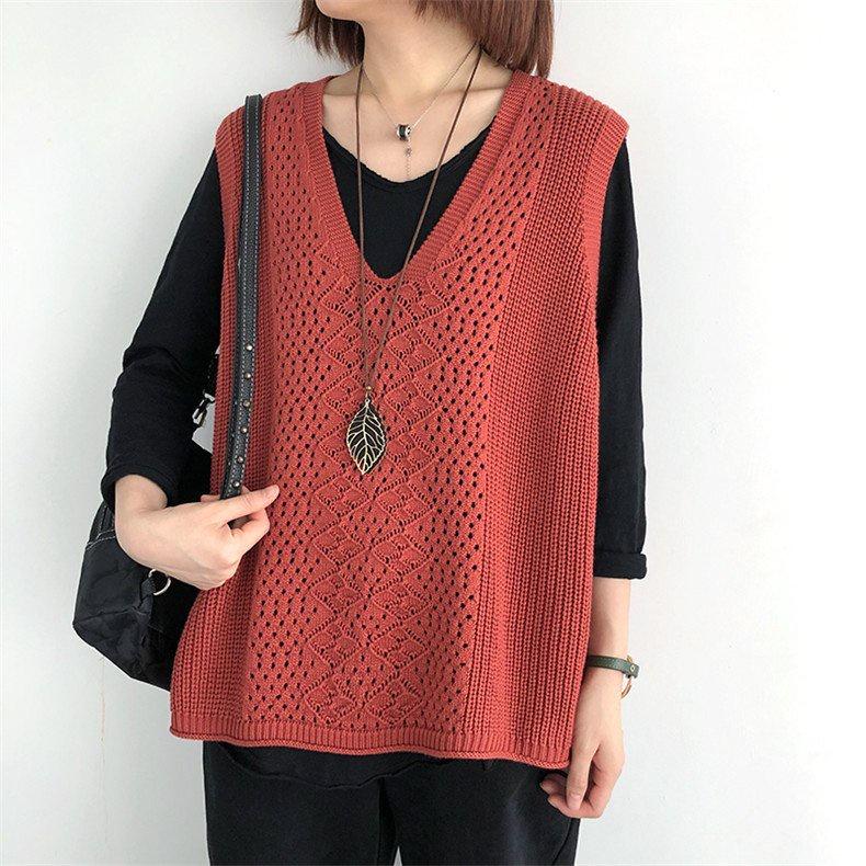Áo len nữ, áo gile len nữ tay áo sát nách form rộng khoác ngoài GL04
