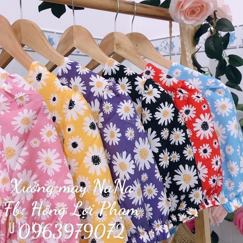 Áo kiểu tay phồng hoa nhí dễ thương