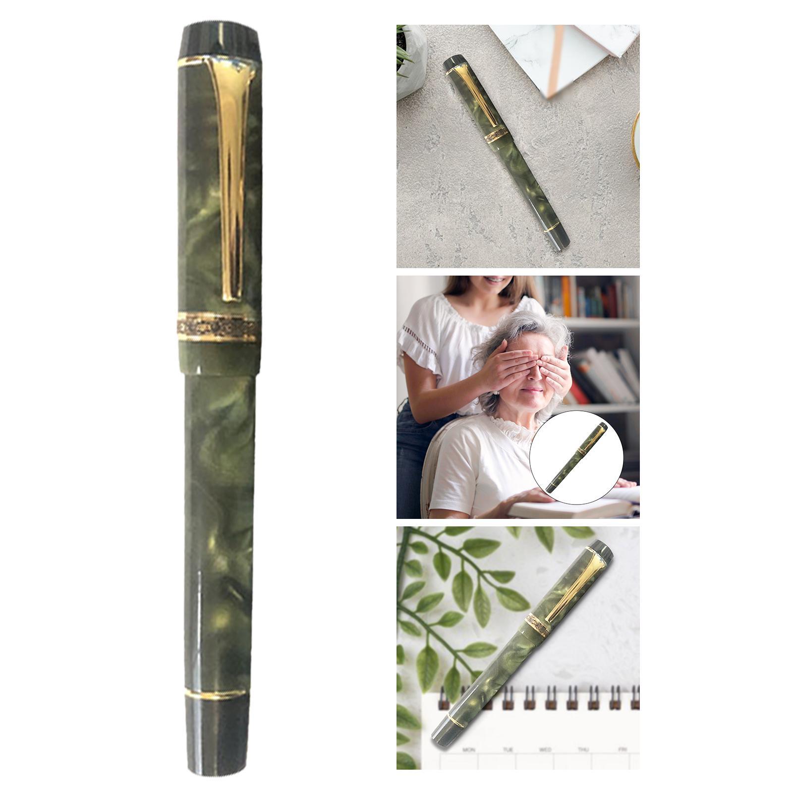 Fountain Pen Golden Clip Ink Pen for Colleague Executive Green