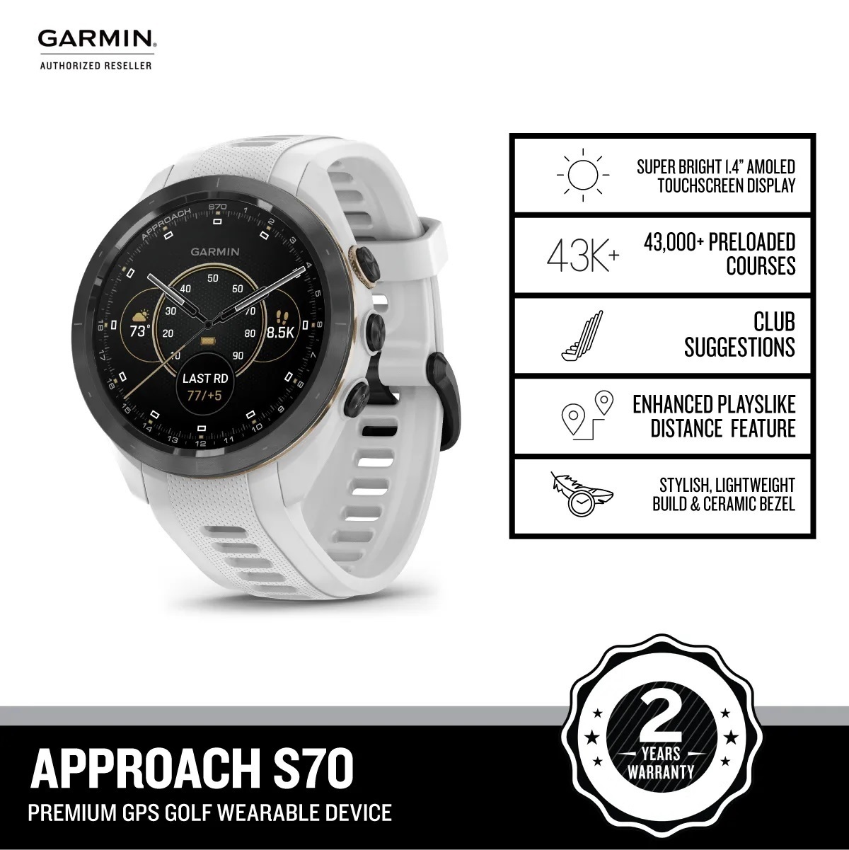 Đồng hồ thông minh Garmin Approach S70_Mới, hàng chính hãng