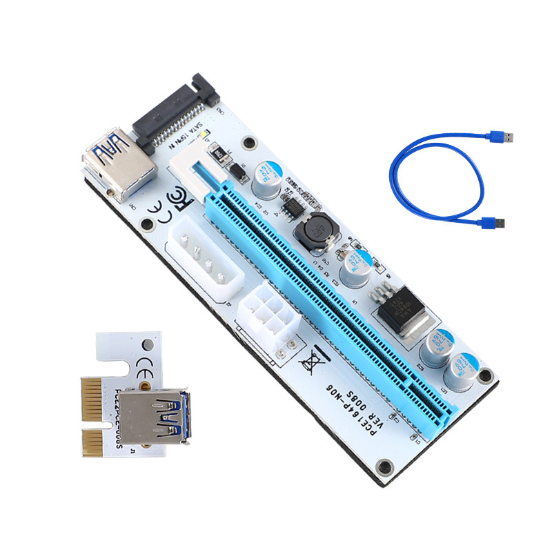 Dây riser PCI express 1X to 16X- USB 3.0 4pin 6pin version 8S D00-234