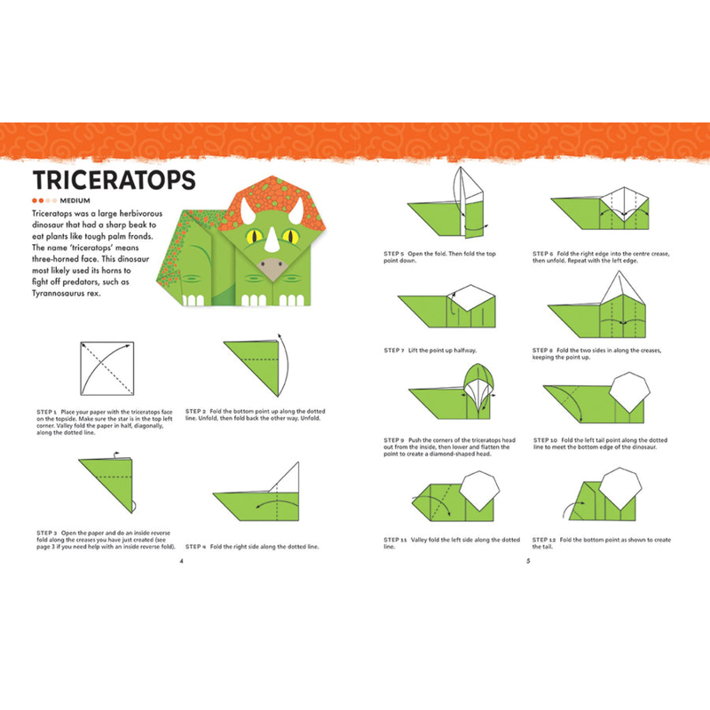 Sách Origami Activity Book - Dinosaurs