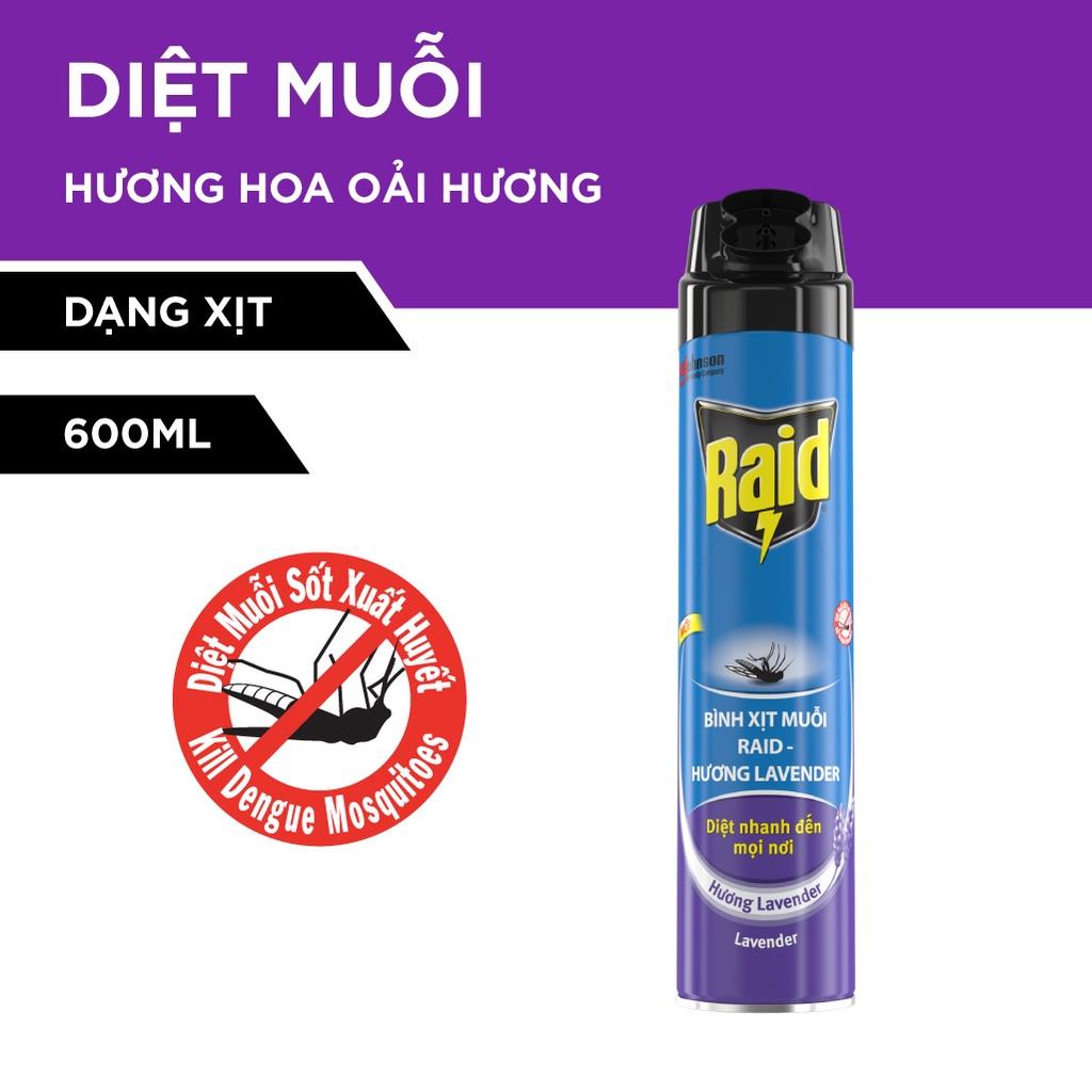 Bình Xịt Muỗi RAID Hương Lavender 600ML