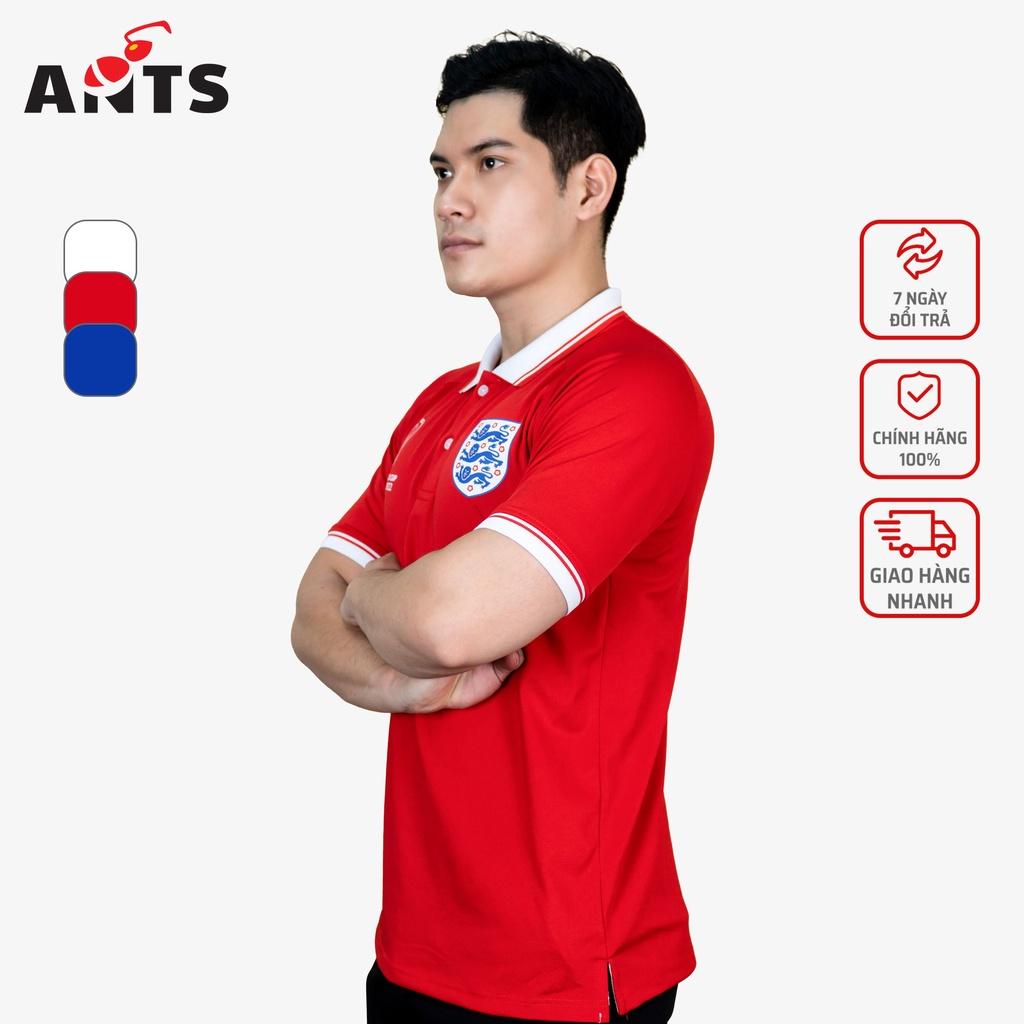 Áo Polo thể thao đội tuyển Anh, áo Polo thể thao vải cá sấu poly 4 chiều co giãn thoáng mát, bo dệt cao cấp 3 màu