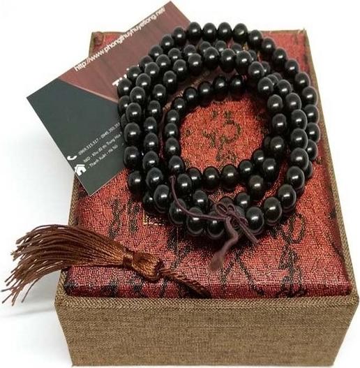 Chuỗi Vòng Gỗ Mun Sừng 108 Hạt nữ