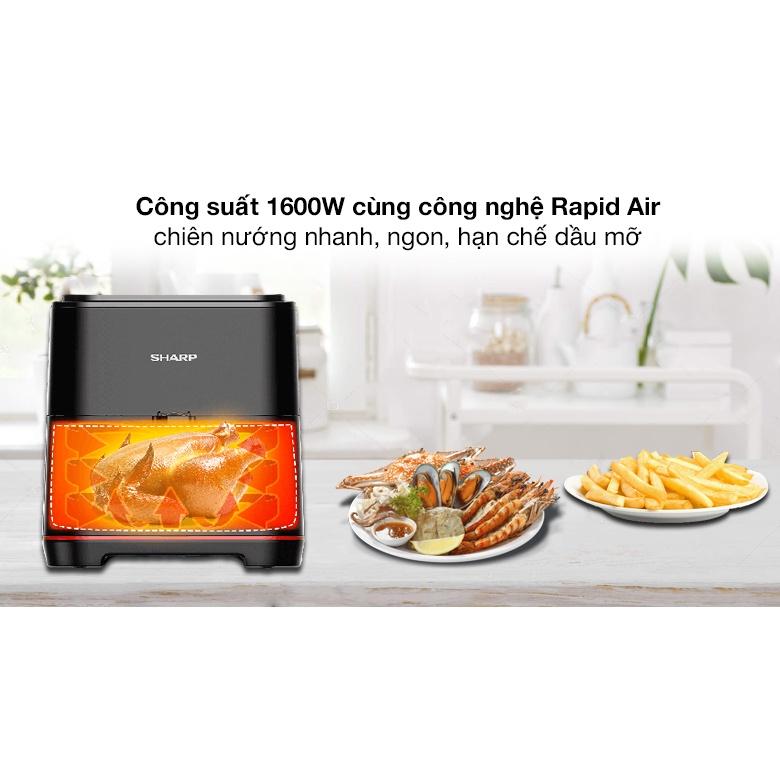 Nồi Chiên Không Dầu Điện Tử Sharp KF-AF70EV-BK (7L) - Hàng Chính Hãng