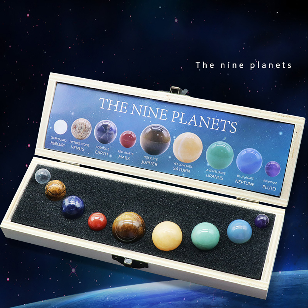 Hộp Đá Thanh Tẩy Phong Thủy Hệ 9 Đá Hành Tinh The Nine Planets