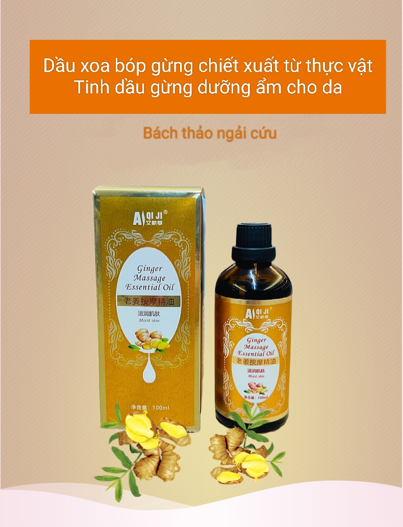 Tinh dầu massage body GỪNG chiết xuất từ ​​thực vật .Dầu Massage Điều hòa đa năng, dưỡng ẩm và thư giãn