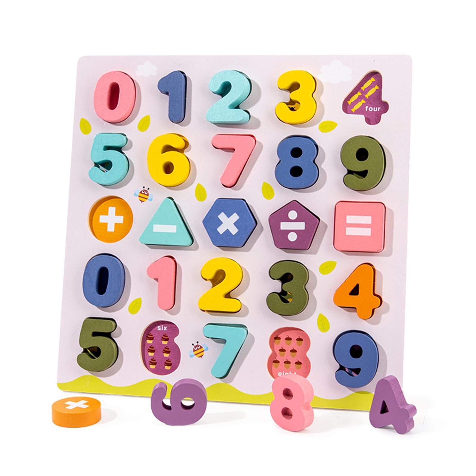 Toddler Jigsaw Kids Puzzle Letters Numbers Wooden Learning Toys