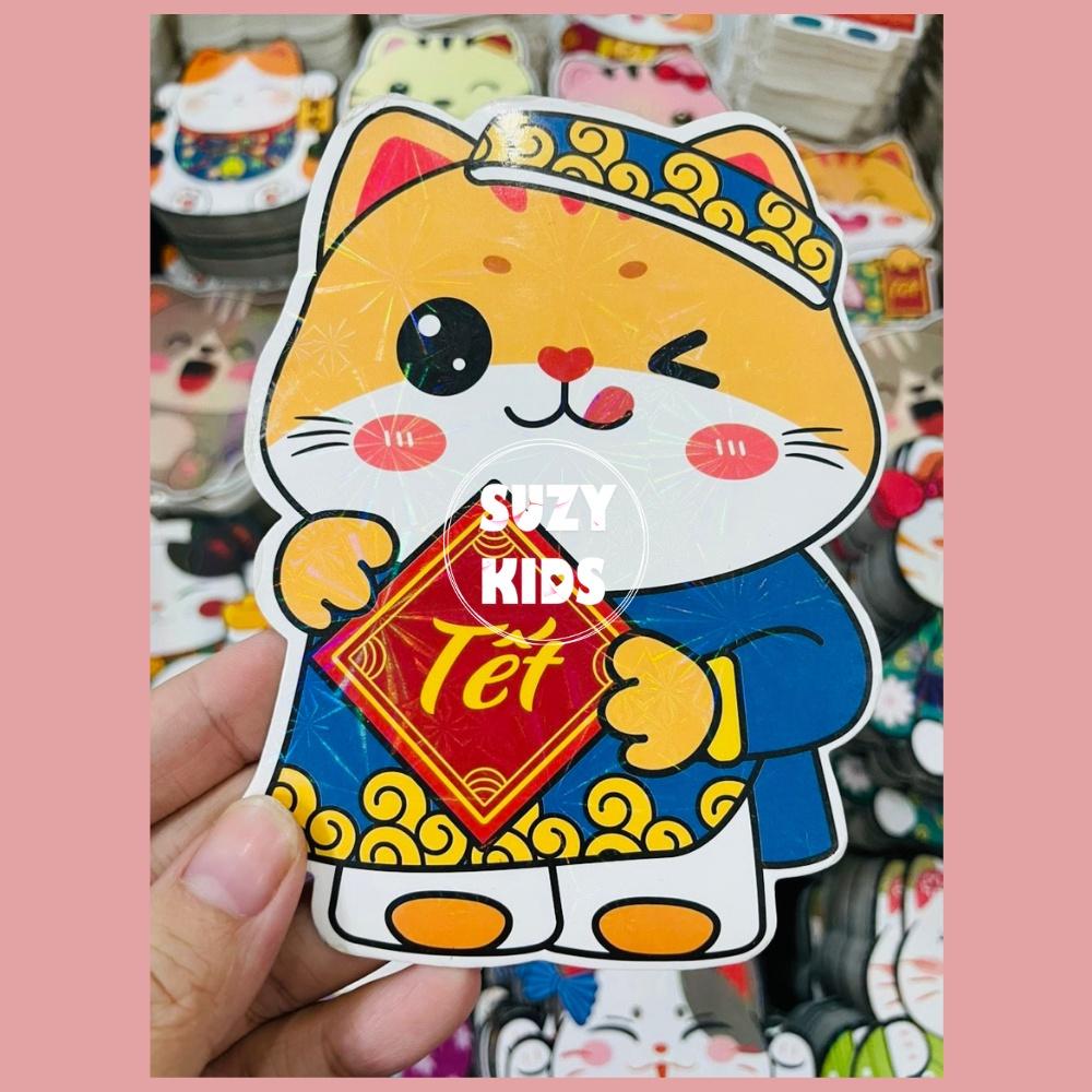 Bao lì xì chibi tết 2023 ngộ nghĩnh, mèo thần tài dễ thương, giấy cao cấp sang chảnh