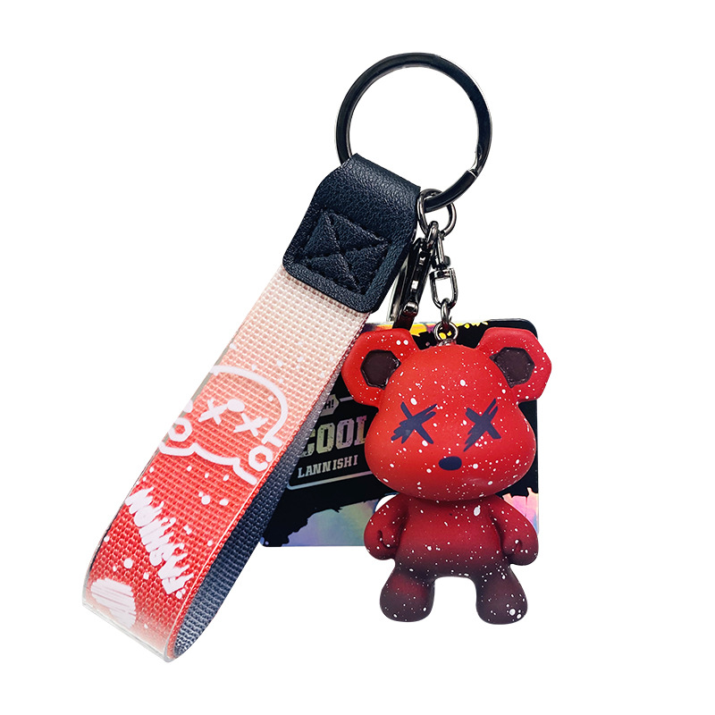 Móc khóa hình Gấu Galaxy kiểu dáng thời trang, cá tinh, treo khóa túi xách, balo, điện thoại, USB, khóa oto, xe máy