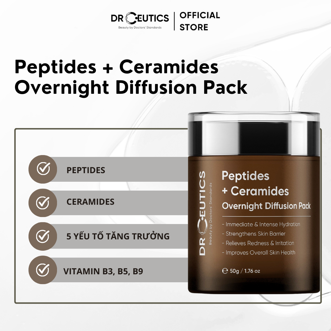 DRCEUTICS - Kem Dưỡng Phục Hồi Da Chứa Peptides Và Ceramides Overnight Diffusion Pack (50g)