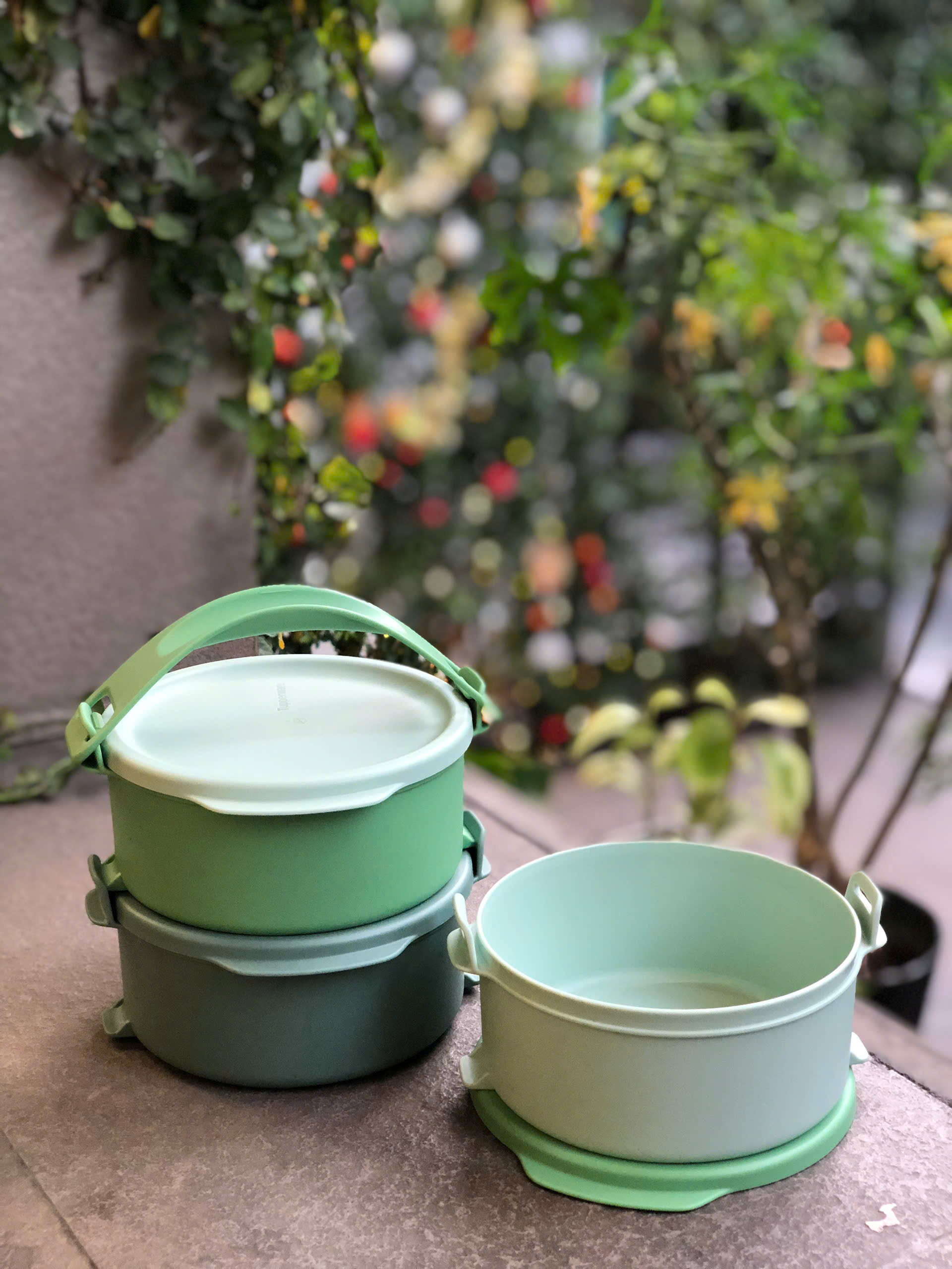 Bộ 3 Hộp Cơm Tupperware Click To Go Small Round 3x530ml