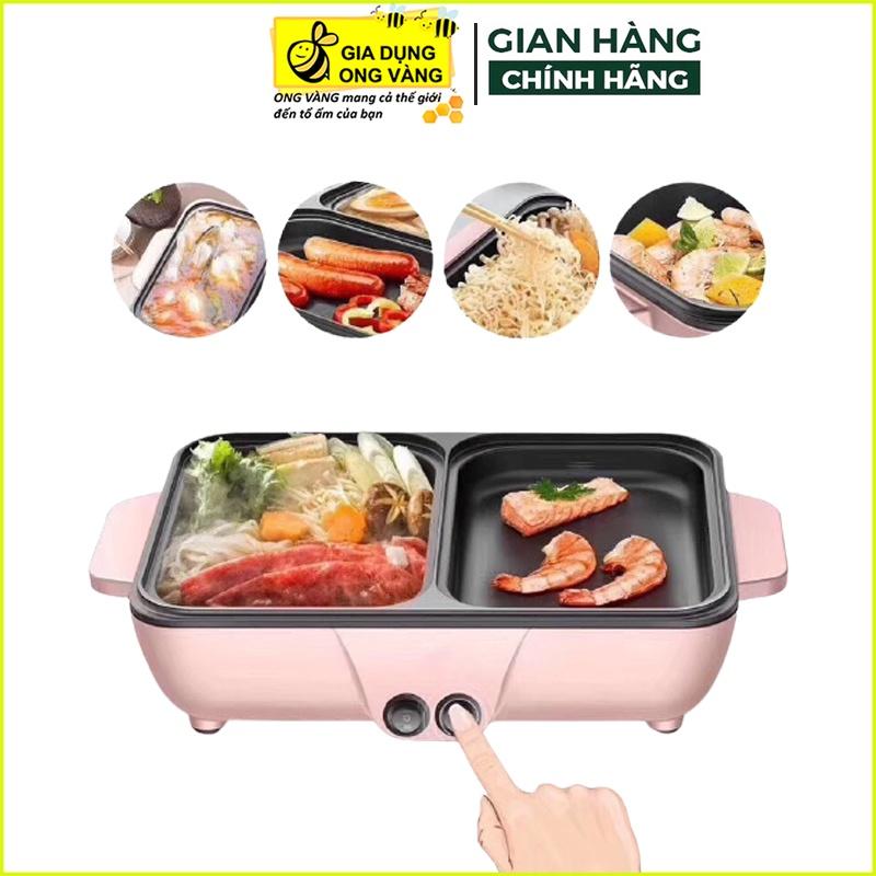 Bếp Lẩu Nướng Hàn Quốc Cofy 2 Ngăn Lẩu Và Nướng Siêu Tiện Dụng, Bếp Lẩu Đa Năng Công Nghệ Hàn Quốc, Bảo Hành 12 Tháng