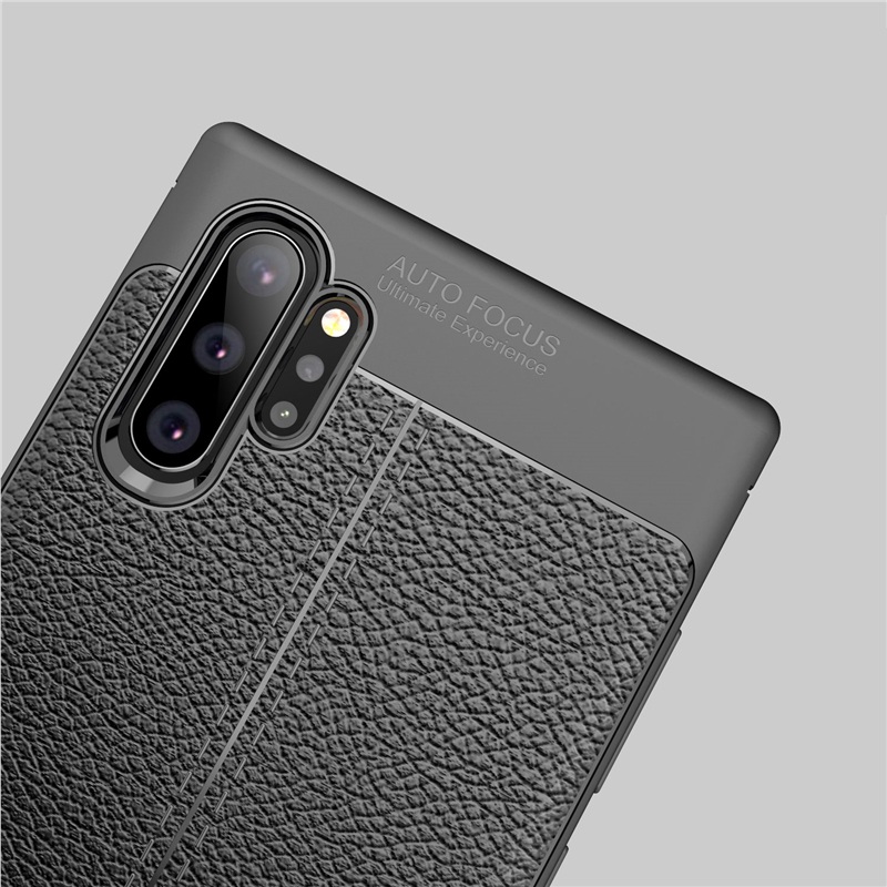 Ốp lưng silicon dẻo giả da Auto Focus cao cấp dành cho Samsung Note 10 Plus - Hàng chính hãng