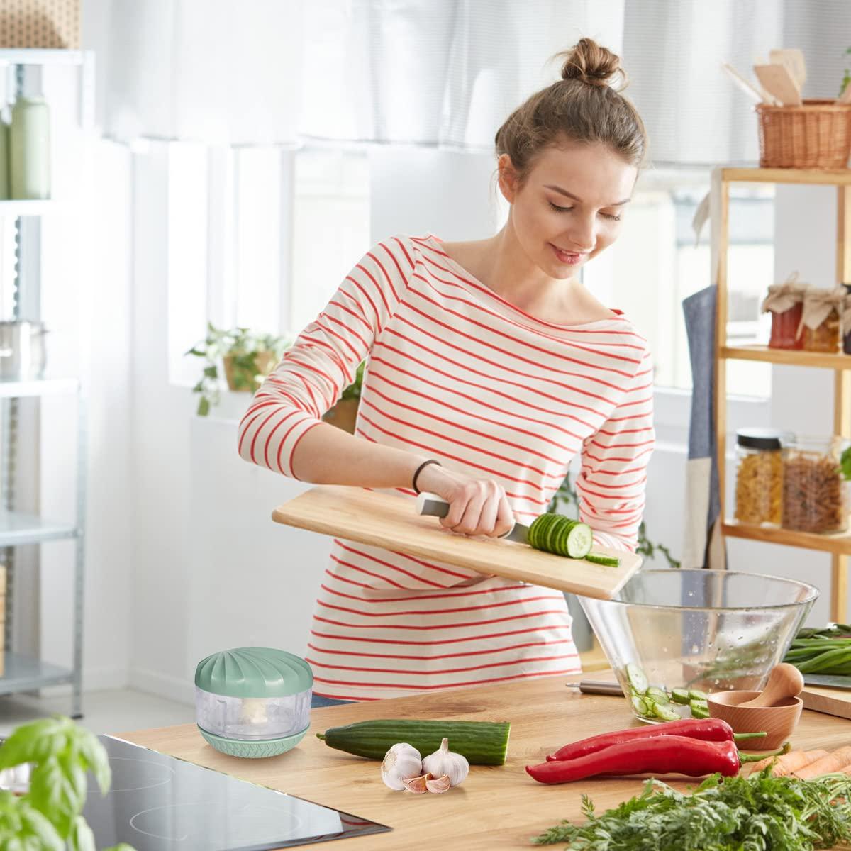 Mini Manuall Onion Cutter Nhà máy thực vật Thích hợp tỏi, gừng, trái cây, máy bếp hành tây, nhà bếp nhiều hơn/hành tây /salad sling với bàn chải làm sạch gõ tỏi