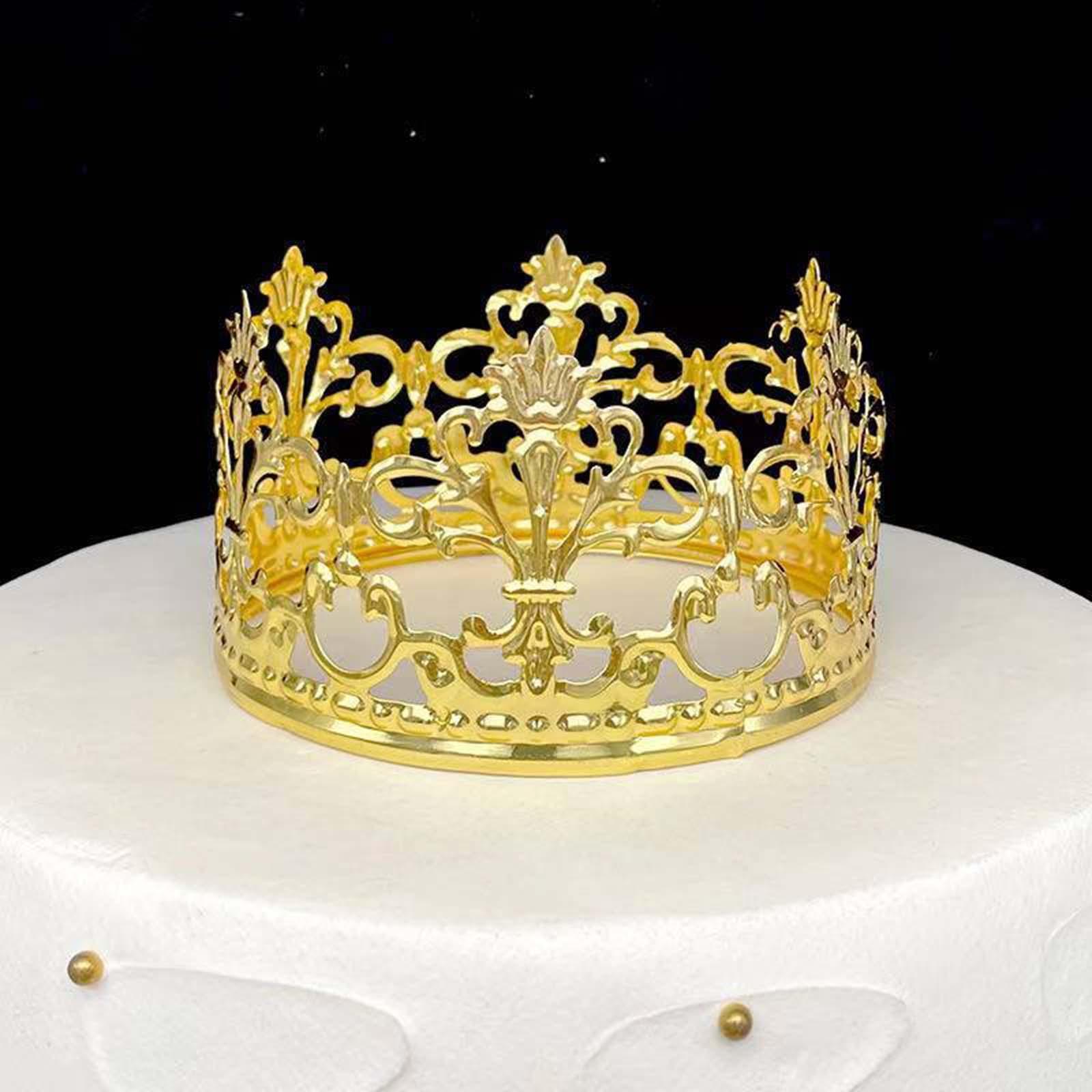 Cake Topper Cake Decorations Tiaras Headband for Women Themed Parties Gold