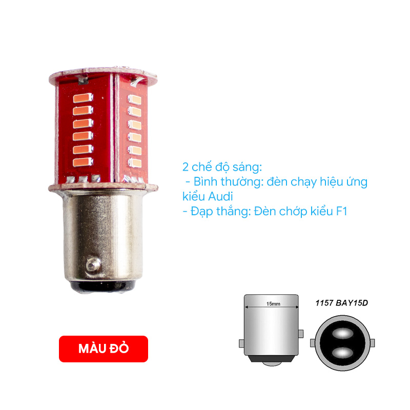 Đèn hậu LED chạy hiệu ứng audi và chớp F1 chân 1157 1154014-30