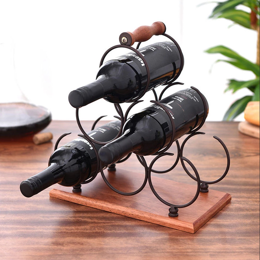 Kệ Để Chai Rượu Vang Đế Gỗ Loại 6 Chai NT071V