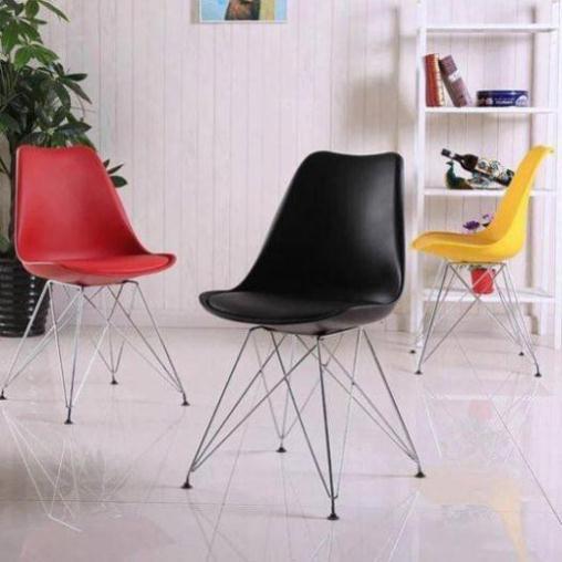 Ghế Eames Chân Sắt Xi Có Nệm  A3 Hàng Cao Cấp