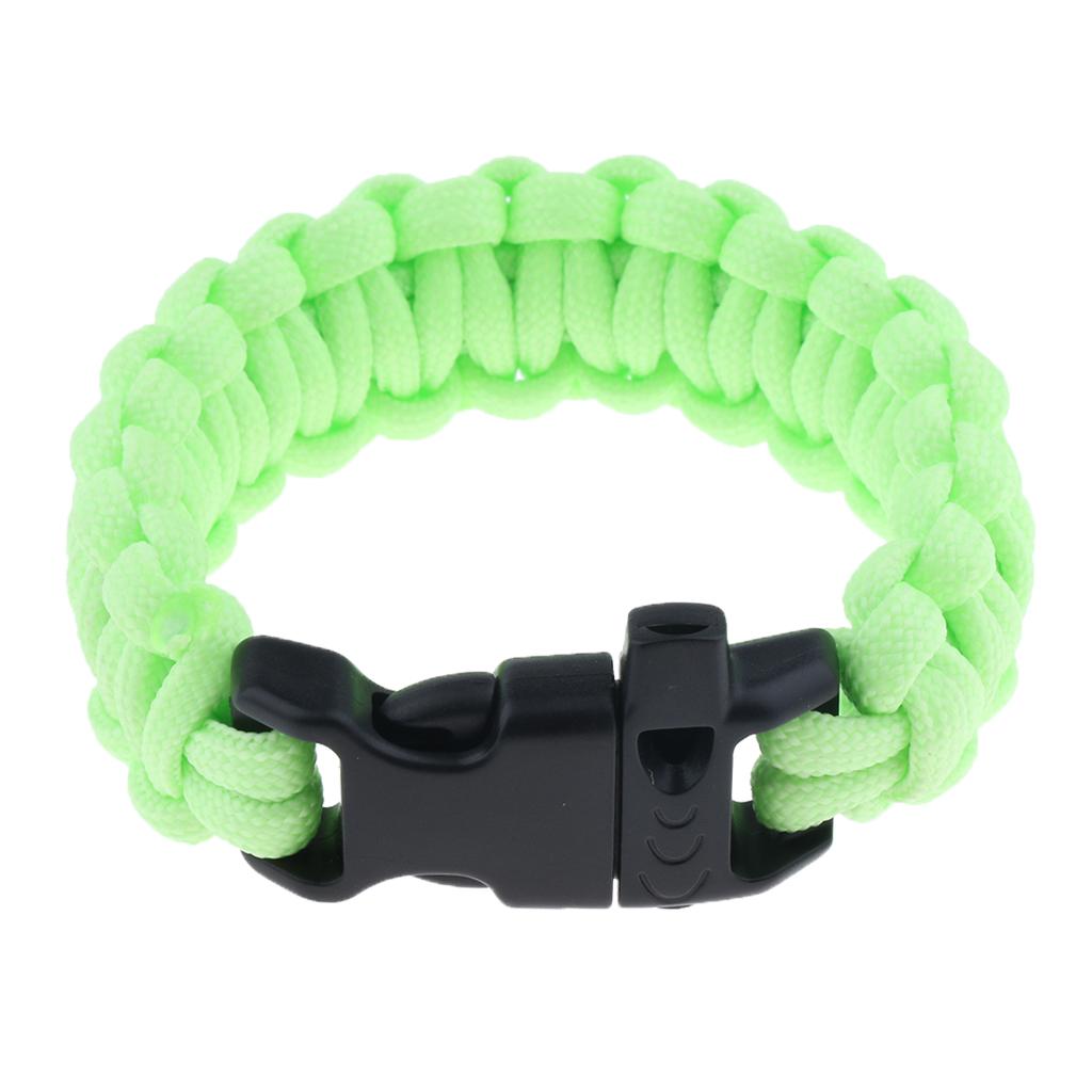 Outdoor Camping Hiking Survival Rope Paracord Bracelet with Buckle yellow