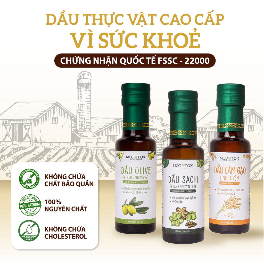 Dầu Sachi Ép Lạnh Nguyên Chất 100% Bổ Sung Omega 3-6-9 Phù Hợp Cho Mẹ &amp; Bé Trên 6 Tháng MODOTOX 110ml - 250ml (Chai)