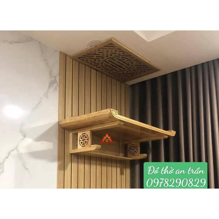 Bàn thờ gỗ sồi 81 cm kèm chắn khói