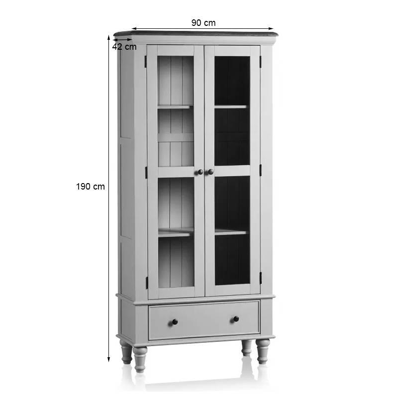 Tủ Trưng Bày 2 Cánh Kính Shay Gỗ Sồi Ibie LSD2SHAO - Trắng