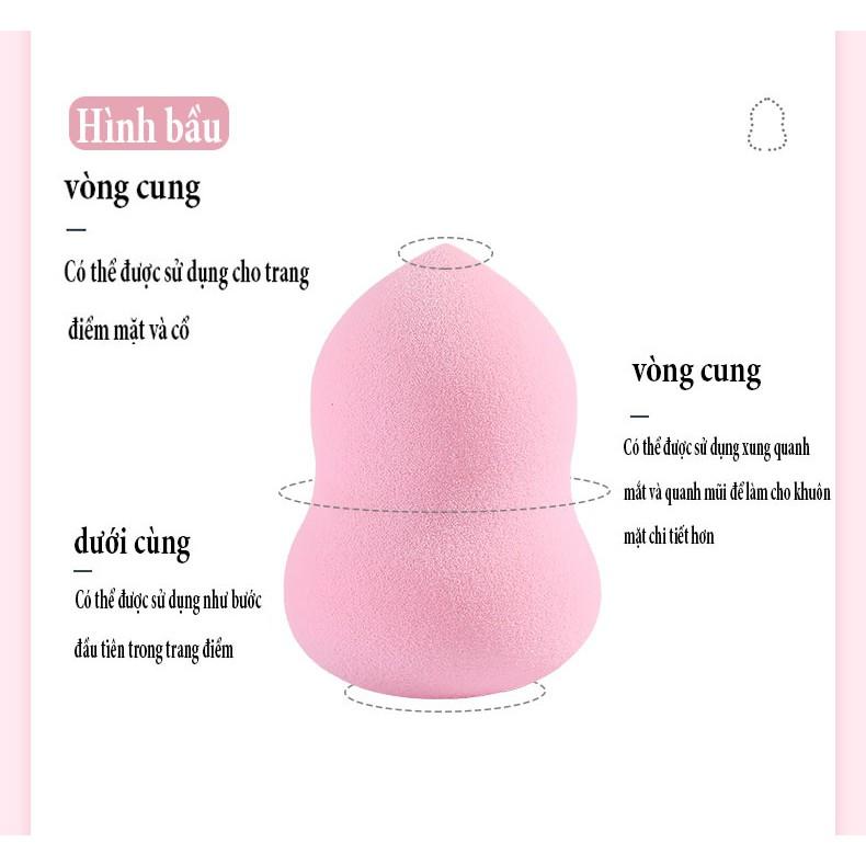 Mút trang điểm 1 hộp 3 bông mút oval , giọt nước ,hồ lô mềm mịn