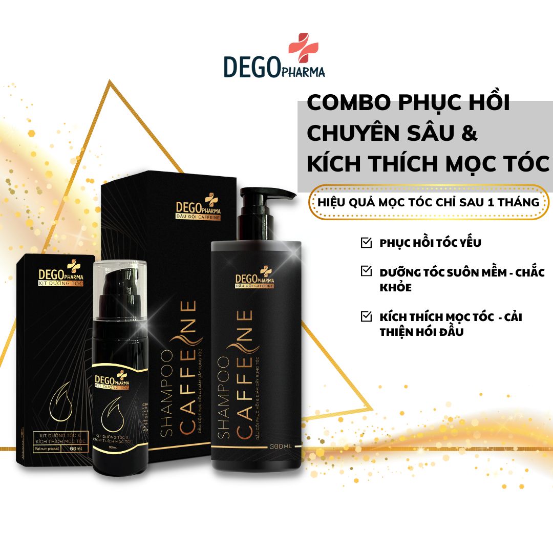 Combo phục hồi tóc chuyên sâu và kích mọc tóc Dego Pharma - giảm rụng và ngăn rụng tóc nhanh, dưỡng tóc bóng mượt