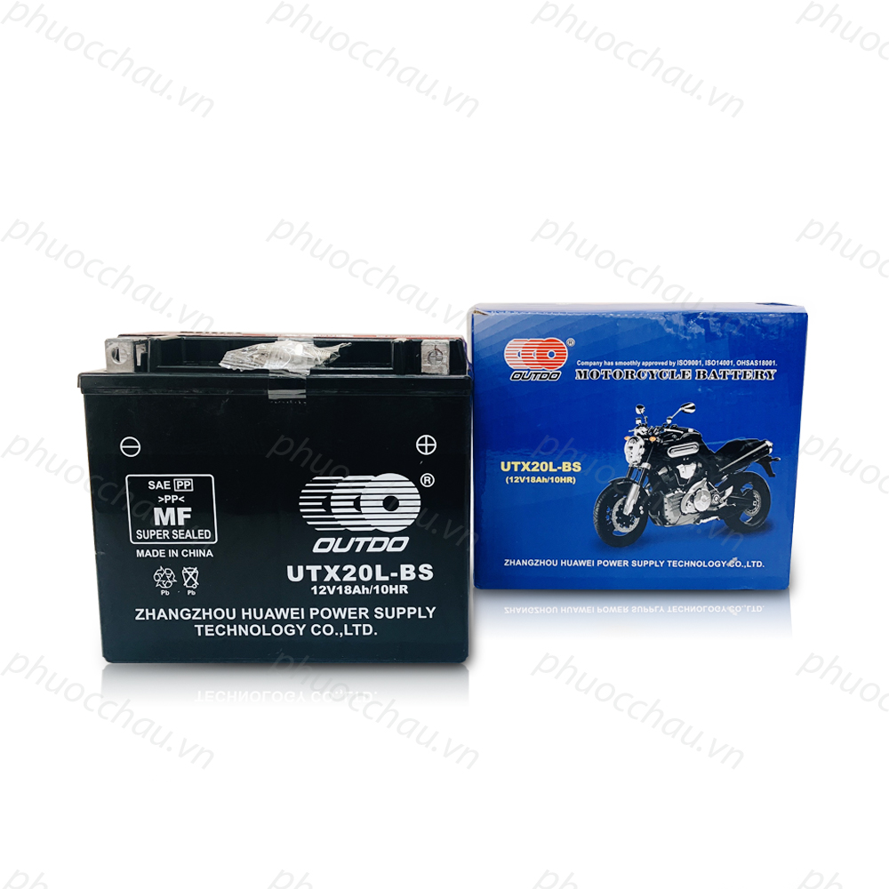 Ắc Quy Xe MOTO PHÂN KHỐI LỚN OUTDO UTX20L-BS - Bình Ắc Quy 12V