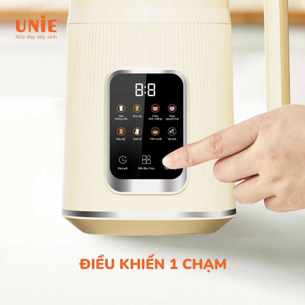 Máy làm sữa hạt UNIE UMB12 Dung tích 1200ml, công suất 1000w, Thiết kế mới thời thượng, chất liệu cao cấp đa tính năng xay nấu - hàng chính hãng