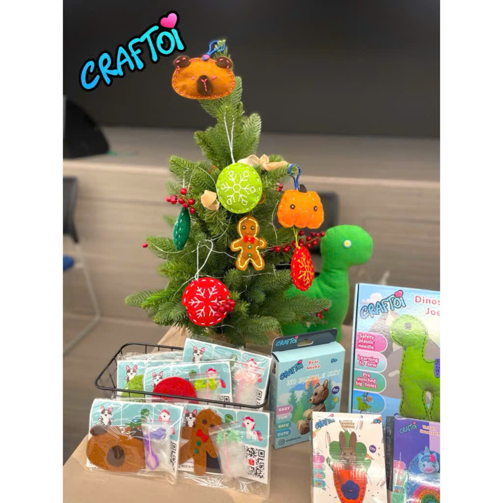 KIM NHỰA Bộ Thủ Công Trẻ Tự Làm Bông 5+  Chuột lang nước Capybara DIY Craftoi Felt Sewing toy plastic needle