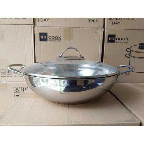 Chảo lẩu inox sâu lòng inox Fivestar nắp kính ( 32cm ) , 3 đáy dùng được bếp từ, hồng ngoại , gas