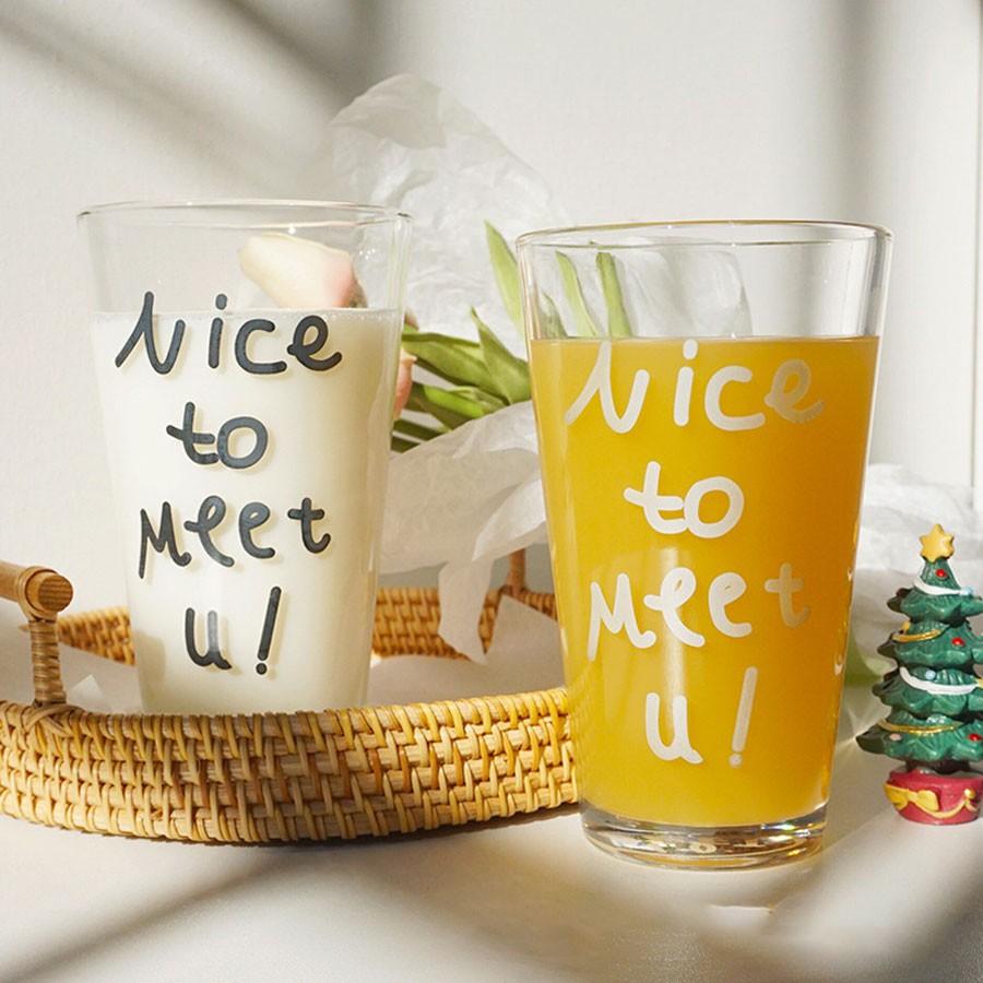 Ly Thuỷ Tinh Có Vạch Chia ml - Uống Trà, Uống Nước, Cà Phê, Sinh Tố, Nhiều Mẫu Chữ - C07