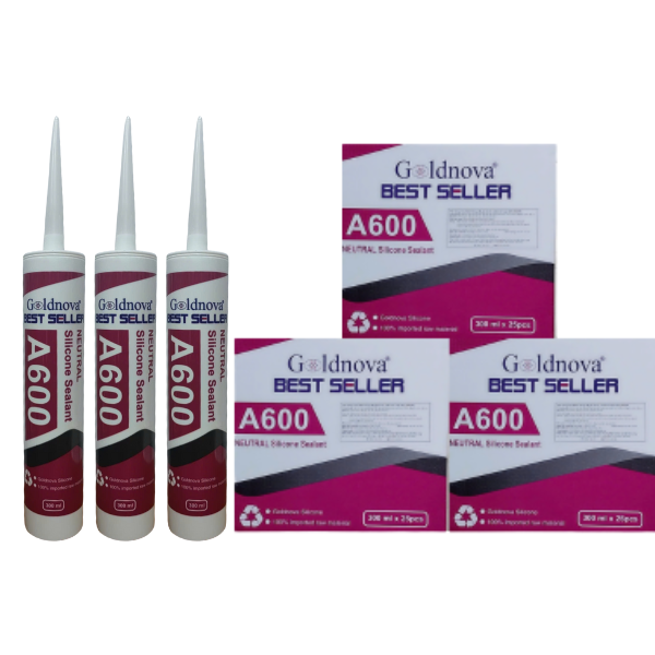 Keo Silicone A600-5 Hộp; Hộp=25 Lon/300ml; Đủ